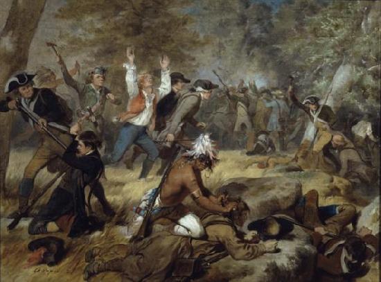  canvas painting depicting the Wyoming Massacre